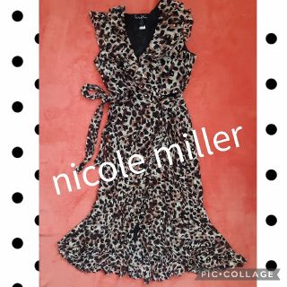 ニコルミラー(Nicole Miller)のNicole Miller  ニコルミラー ドレス 新品 レオパード 豹柄(ミディアムドレス)