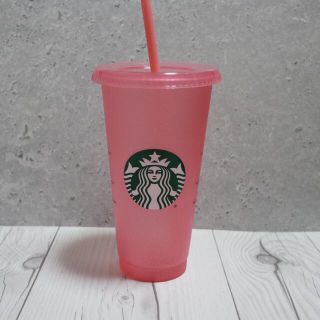 スターバックスコーヒー(Starbucks Coffee)のピンク【完売レア品】Starbucks リユーザブルカップ キラキラ グリッター(容器)