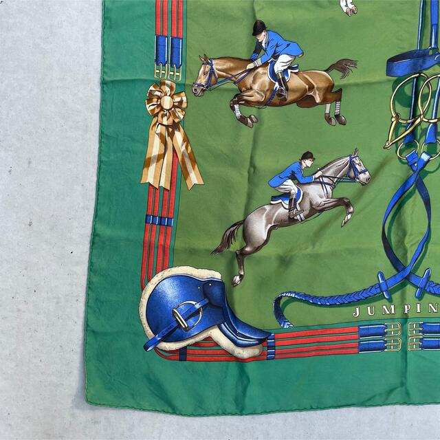 HERMES scarf silk green 1