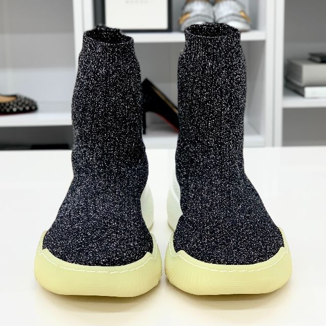 Stella McCartney(ステラマッカートニー)の3882 ステラマッカートニー ラメ ロゴ ソックススニーカー ブラック レディースの靴/シューズ(スニーカー)の商品写真