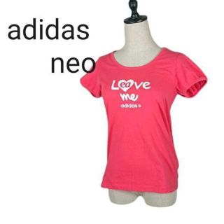 アディダス(adidas)のadidas neo カットソー半袖 ピンク系 パフ調袖 S(Tシャツ(半袖/袖なし))