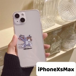 トムとジェリー　シンプル　クリア　iPhoneケースiPhoneXsMaxケース(iPhoneケース)