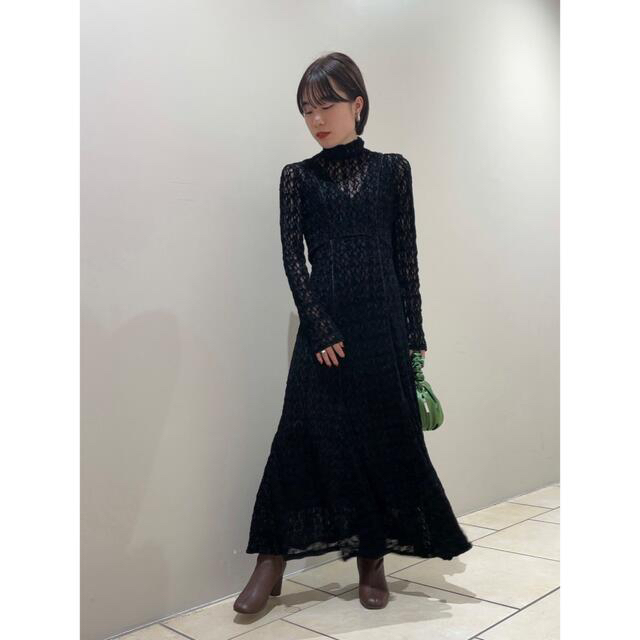 FRAY I.D(フレイ アイディー) フロッキーストレッチレースワンピース