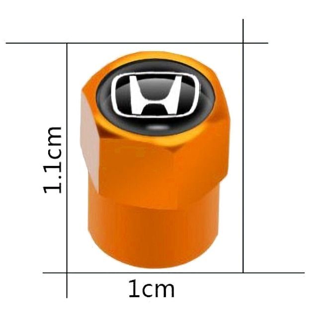 ホンダ(ホンダ)のホンダ タイヤバルブ エアーバルブ キャップ ゴールドアンバー (4個セット) 自動車/バイクの自動車(ホイール)の商品写真