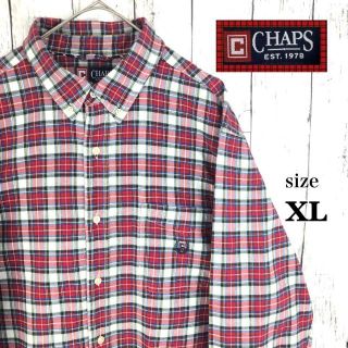 チャップス(CHAPS)の【美品】CHAPS メンズ 長袖 ボタンダウン チェック シャツ アメカジ XL(シャツ)