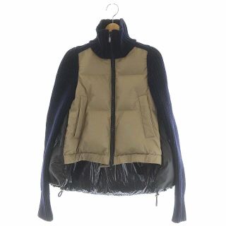 sacai - サカイ sacai ブルゾン 中綿ジャケット ニット 切替 1 紺 ...