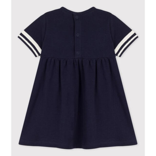 PETIT BATEAU(プチバトー)の新品未使用  プチバトー  ネイビー  フレア  ワンピース  24m キッズ/ベビー/マタニティのキッズ服女の子用(90cm~)(ワンピース)の商品写真