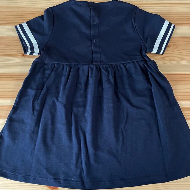 PETIT BATEAU(プチバトー)の新品未使用  プチバトー  ネイビー  フレア  ワンピース  24m キッズ/ベビー/マタニティのキッズ服女の子用(90cm~)(ワンピース)の商品写真