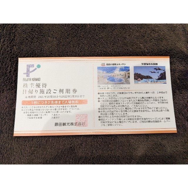 2枚4名様分　ユネッサン　下田海中水族館　藤田観光　株主優待券 チケットの施設利用券(遊園地/テーマパーク)の商品写真