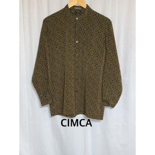 美品 CIMCA ポリエステルノーカラーデザインシャツ c-375g(シャツ)