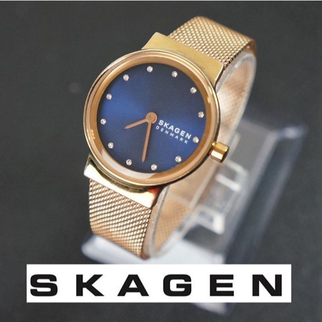 SKAGEN(スカーゲン)の【稼働品】SKAGEN レディース腕時計　FREJA　ネイビー文字盤　電池交換済 レディースのファッション小物(腕時計)の商品写真