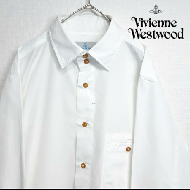 Vivienne Westwood(ヴィヴィアンウエストウッド)のヴィヴィアンウエストウッド ロングシャツ ワンポイント 刺繍 ロゴ 48/L メンズのトップス(シャツ)の商品写真