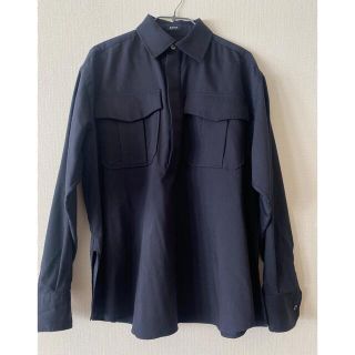 ジルサンダー(Jil Sander)の美品JIL SANDER NAVY プルオーバーシャツ紺36(シャツ/ブラウス(長袖/七分))