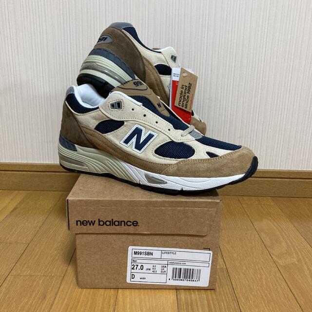 New Balance(ニューバランス)の【27】ニューバランス M991 SBN 新品未使用タグ付き メンズの靴/シューズ(スニーカー)の商品写真