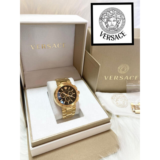 正規品 VERSACE ヴェルサーチ メデューサ ゴールド 腕時計 【着後レビューで