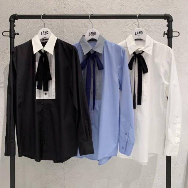 milkboy TUCKED RIBBON シャツ ブラウス リボン ブラック