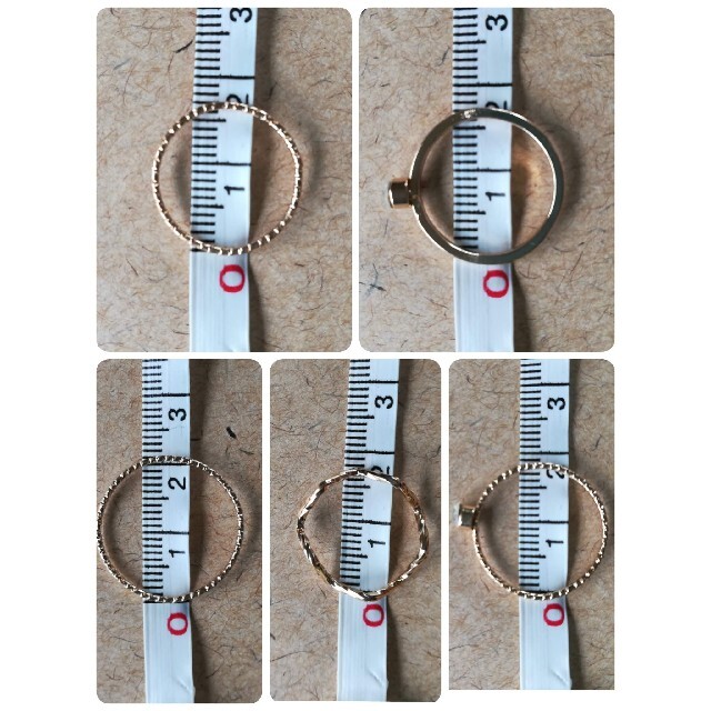 【5点セット】ミディリング　ファランジリング　ゴールドアクセ レディースのアクセサリー(リング(指輪))の商品写真