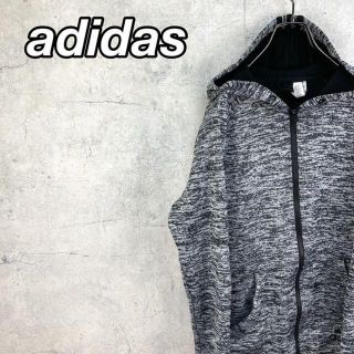 アディダス(adidas)の希少90sアディダス フルジップパーカー プリント パフォーマンスロゴ 美品(パーカー)