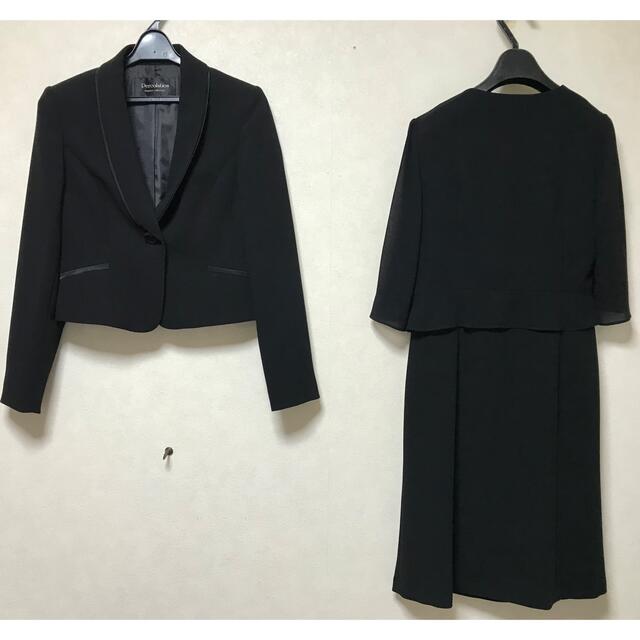 紳士服の青山ブランド　高級　ブラックフォーマル　アンサンブル　ワンピ&ジャケット