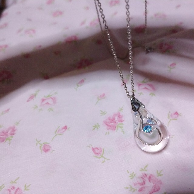アイボリー×レッド スタージュエリー アクリル ネックレス CLEAR DROPS