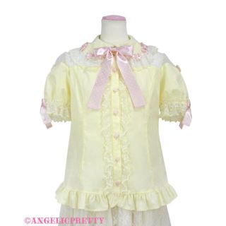 アンジェリックプリティー(Angelic Pretty)のスカラップチュールブラウス　イエロー(シャツ/ブラウス(半袖/袖なし))