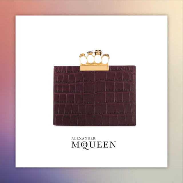 カーフ100%カラーAlexander McQueen FOUR RING CLUTCH