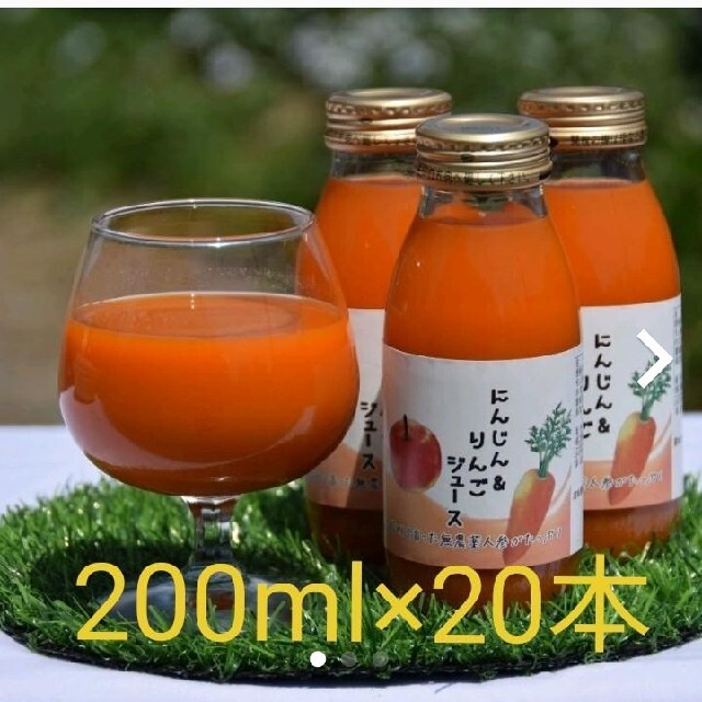 ☆無農薬にんじんジュース☆　無添加　200ml×20本 食品/飲料/酒の食品(野菜)の商品写真