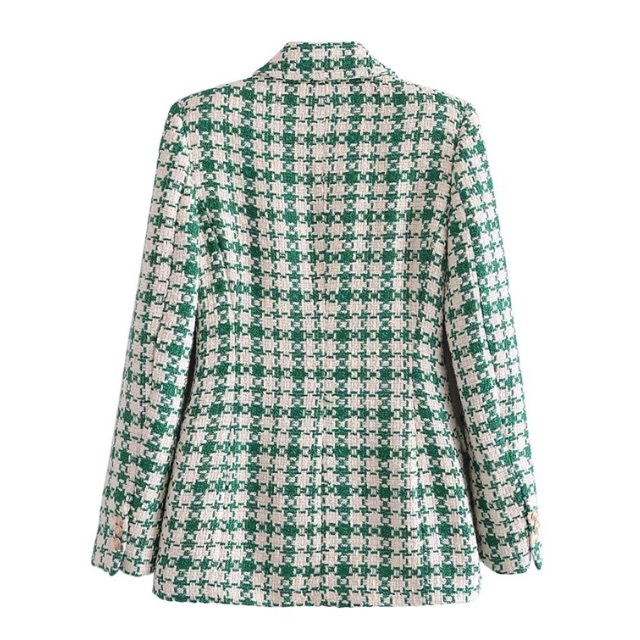 ZARA(ザラ)の🧥2月新作👠7530◆green ツイード ダブルジャケット ブレザー  レディースのジャケット/アウター(テーラードジャケット)の商品写真