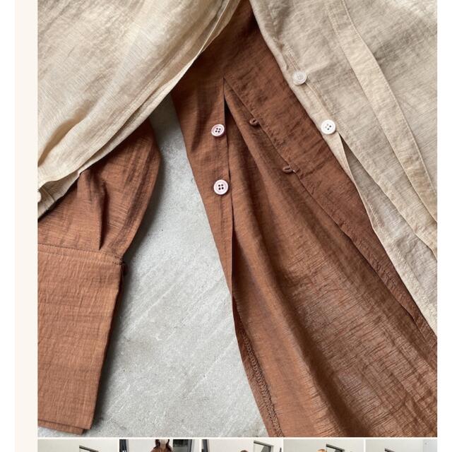 TODAYFUL(トゥデイフル)のnuyuh design over sheer shirt ブラウン　シャツ レディースのトップス(シャツ/ブラウス(長袖/七分))の商品写真
