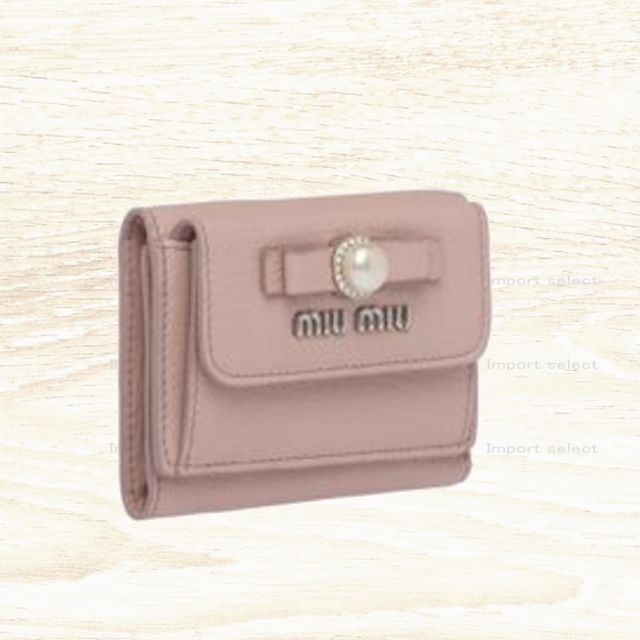 miumiu - ○新品/正規品○ MiuMiu マドラスレザー ボウ & パール ミニ