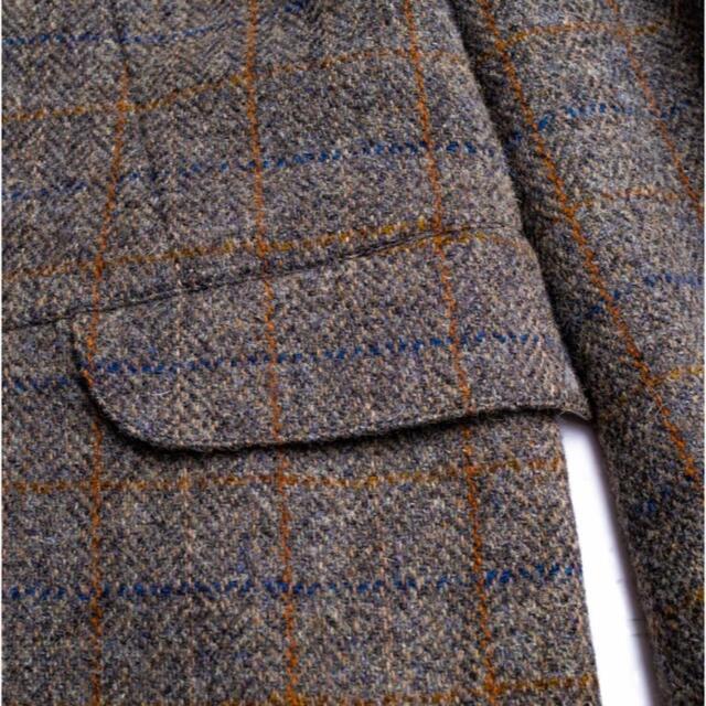 Harris Tweed(ハリスツイード)のBEAMS ×ハリスツイード チェックツイード テーラードジャケット グレー S メンズのジャケット/アウター(テーラードジャケット)の商品写真