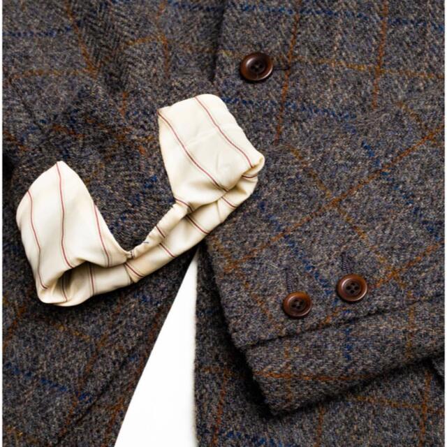 Harris Tweed(ハリスツイード)のBEAMS ×ハリスツイード チェックツイード テーラードジャケット グレー S メンズのジャケット/アウター(テーラードジャケット)の商品写真