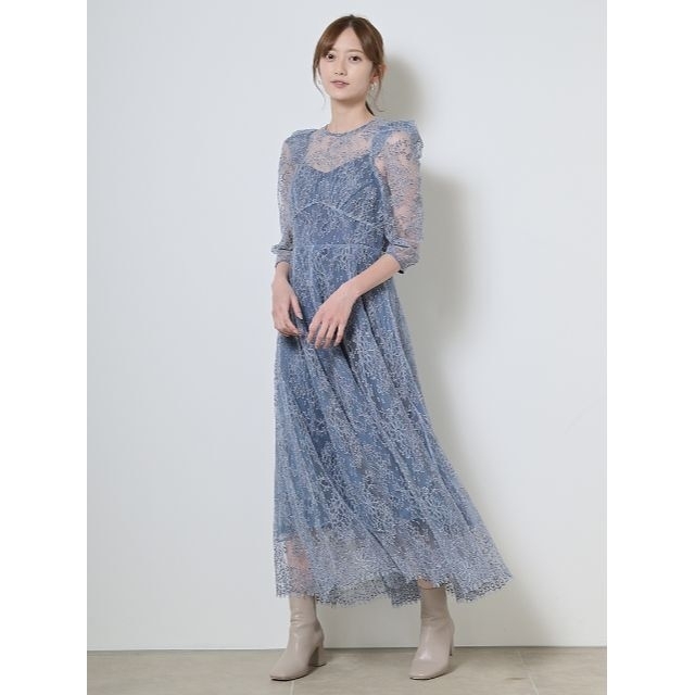 SNIDEL❤️新品未使用パワーショルダーレースドレス❤️サイズ1