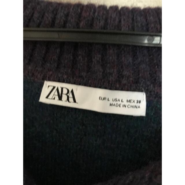 ZARA(ザラ)のZARA ニット　チェック柄 レディースのトップス(ニット/セーター)の商品写真