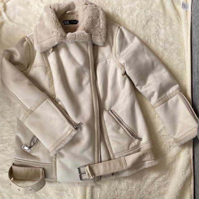 ZARA ザラ ボアムートンライダースジャケット ホワイト - bukoltuk.com 緊迫ウクライナ情勢 ZARA ボア ライダースジャケット ザラ レザージャケット