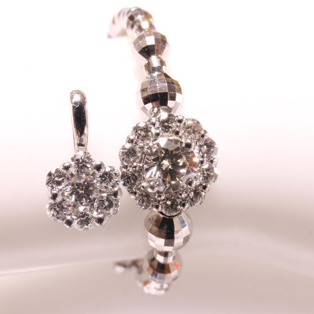 ✩美品☆Pt950/Pt850☆ダイヤモンドリング☆0.20ct✩フリーサイズ レディースのアクセサリー(リング(指輪))の商品写真