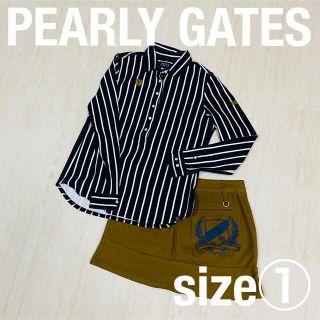 パーリーゲイツ(PEARLY GATES)のパーリーゲイツ  ストライプ 長袖 シャツ ポロシャツ スカート 1 M セット(ミニスカート)