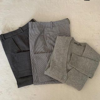 ユニクロ(UNIQLO)の3点セット　UNIQLO パンツ2点　カーディガン1点(クロップドパンツ)