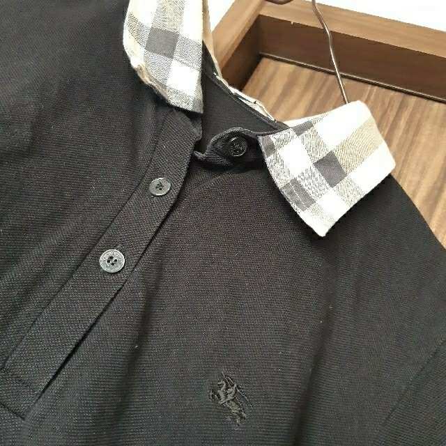BURBERRY - BURBERRY バーバリー ポロシャツ 黒 ノバチェックの通販 by