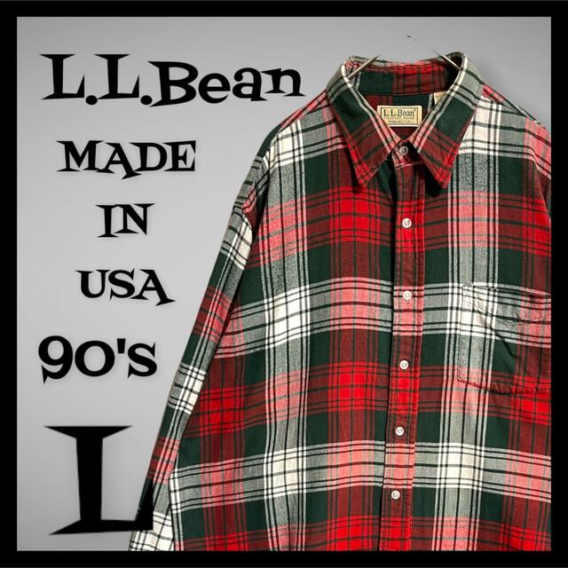 L.L.Bean - LL Bean 90s USA製 チェックシャツ ネルシャツ