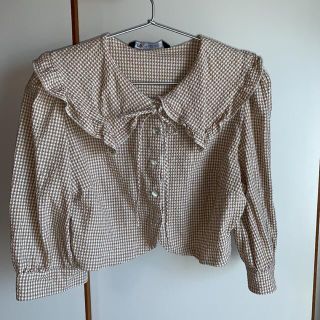 ザラ(ZARA)の最終価格⭐️ZARA ❗️チェック柄ショート丈フリルブラウス(シャツ/ブラウス(長袖/七分))