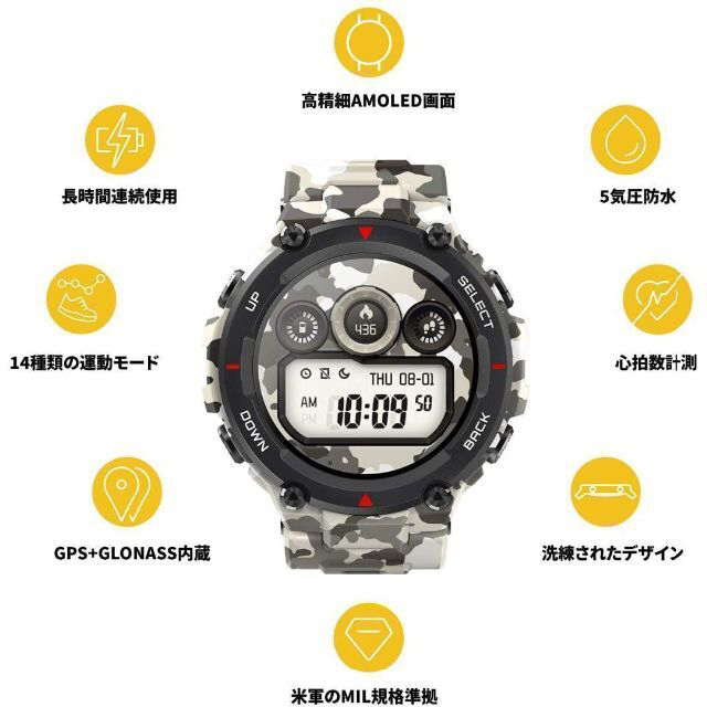 buhibuhi39様専用 Amazfit T-Rex スマートウォッチ 米軍 メンズの時計(腕時計(デジタル))の商品写真