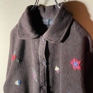 アメリカ古着】フリース 90年代 アメリカ直輸入❗️古着女子 刺繍ロゴ