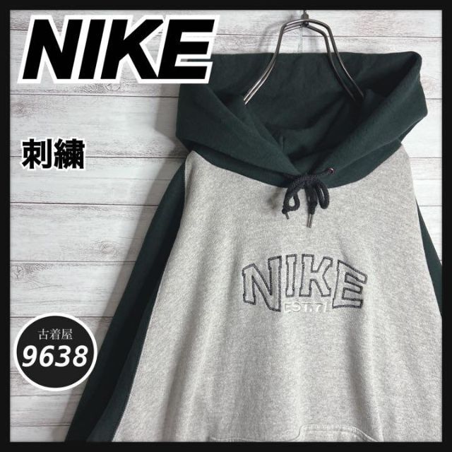 名作 NIKE 【USA製!!】ナイキ ✈︎刺繍ロゴ バイカラー 白タグ ゆるだぼ 裏起毛の通販 by ☆古着屋KURO☆ フォロー割引 ナイキならラクマ 