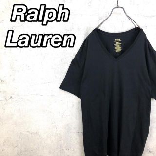 ラルフローレン(Ralph Lauren)の希少 90s ラルフローレン Tシャツ 刺繍ロゴ ビッグシルエット 黒色(Tシャツ/カットソー(半袖/袖なし))