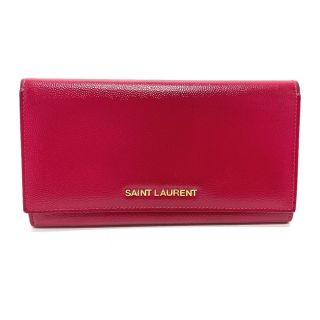 サンローラン(Saint Laurent)のサンローランパリ SAINT LAURENT PARIS 340839 ロゴ 二つ折り ファッション小物 長財布 フーシャピンク(財布)