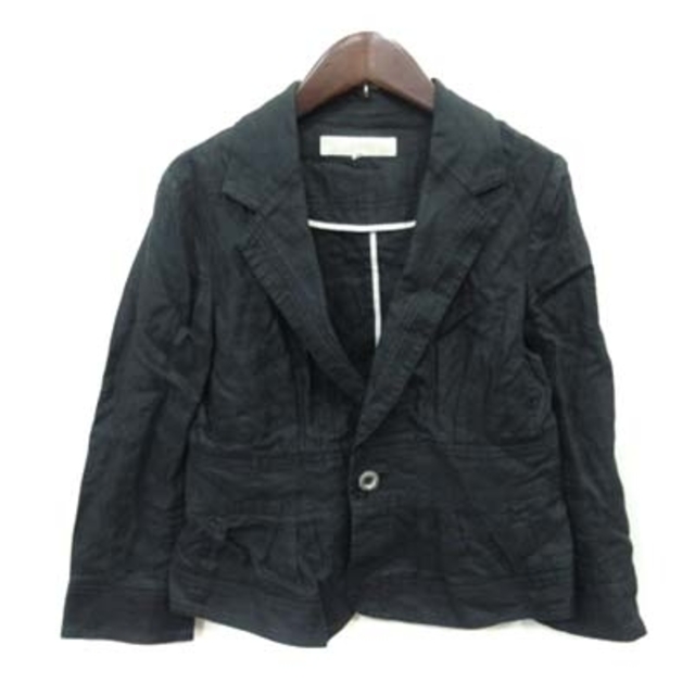 VOUS ETES(ヴゼット)のヴゼット  テーラードジャケット シングル 麻 リネン 36 黒 ブラック レディースのジャケット/アウター(その他)の商品写真