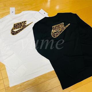 美品NIKE ナイキ ビッグスウォッシュ レオパード ヒョウ柄 ロゴ 黒