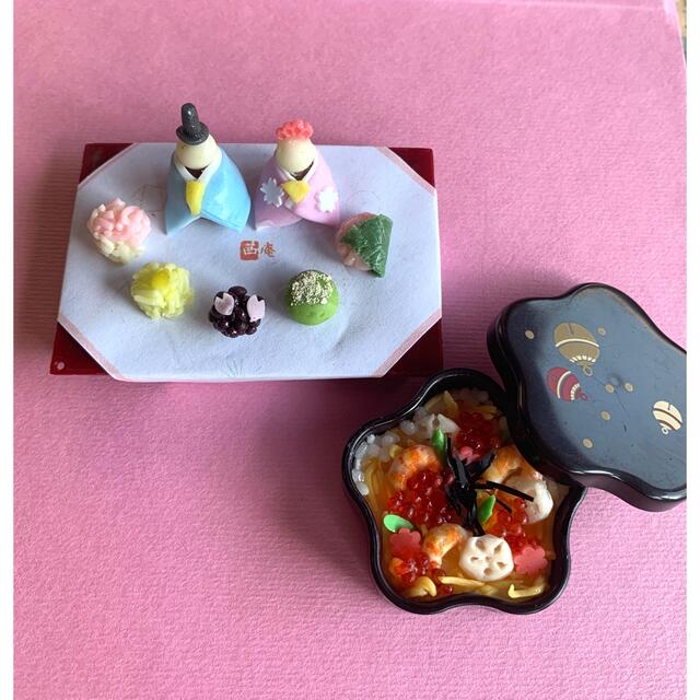 ミニチュア　桃の節句　ちらし寿司と和菓子セット