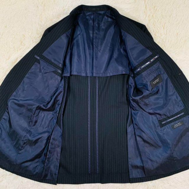 美品】バーバリーブラックレーベル セットアップ スーパー100's 黒 S 美品】バーバリーブラックレーベル セットアップ スーパー100's 黒 S